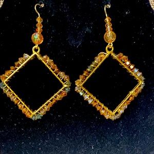 Multi color beaded earrings